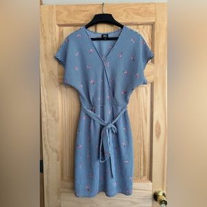 Bobeau Striped floral tie dress